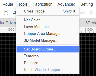 Set Board Outline EasyEDA Engineer a PCB