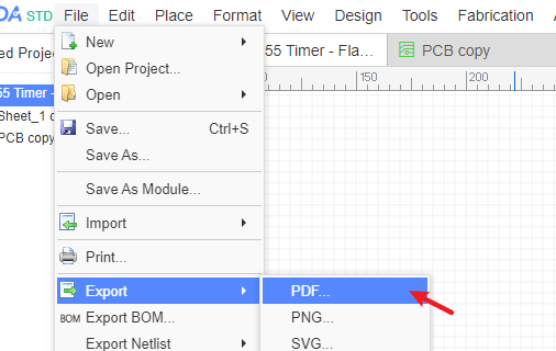 Export a Schematic in EasyEDA