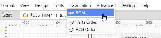 Export the BOM in EasyEDA